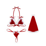 Sexy Lingerie Women Temptation Three-Point Christmas Bikini Set