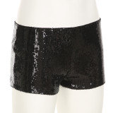 Spring Women's Leopard Print Sequins High Waist Tight Fitting Sexy Shorts Women
