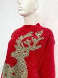 Christmas Plus Size gold thread elk big snowflake sweater