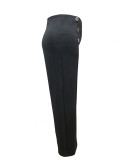 Spring Summer Plus Size Women's Casual High Waist Straight Pants