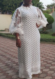 Spring Summer Lace Patchwork Plus Size Women's Long Dress