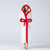 Christmas Women hooded long-sleeved tie robe