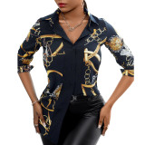 Sexy Fashion Printing Multi-Color Women's Shirt Dress