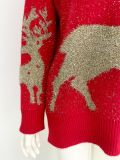 Christmas Plus Size gold thread elk big snowflake sweater