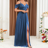 Summer Off Shoulder Chiffon V-Neck Party Evening Dress
