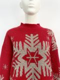 Christmas Plus Size gold thread elk big snowflake sweater