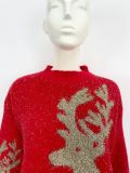 Christmas Plus Size gold thread elk big snowflake sweater