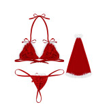 Sexy Lingerie Women Temptation Three-Point Christmas Bikini Set