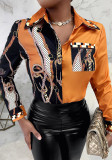 Sexy Fashion Printing Multi-Color Women's Shirt
