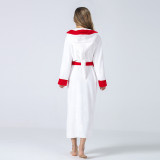 Christmas Women hooded long-sleeved tie robe