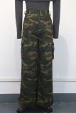 Women Cargo Casual camouflage pocket zipper trousers