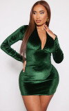 Women velvet stretch sexy party dress