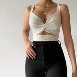 Women Casual Sports Lace-Up Tank Top T-Shirt