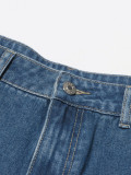 Women fashion hollow heart denim trousers