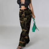 Women Cargo Casual camouflage pocket zipper trousers