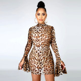 Women leopard sexy Bodycon Dress