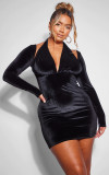 Women velvet stretch sexy party dress