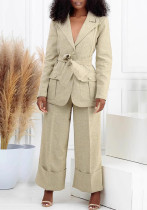 Women casual belt suit and Pants Two Piece Set Women casual belt suit and Pants Two Piece Set