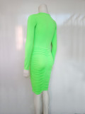 Women Autumn and Winter Pleated Sexy Dress
