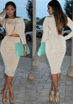 Women Autumn and Winter Pleated Sexy Dress