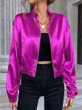 Women Autumn and Winter Zipper Long Sleeve Casual Jacket