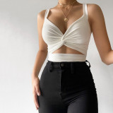 Women Casual Sports Lace-Up Tank Top T-Shirt