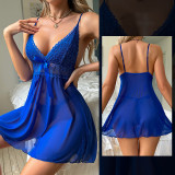 Women mesh See-Through pajamas Lace suspender nightdress sexy lingerie