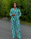 African Suit Women Loose Long Sleeve Shirt Trousers Women Autumn Casual Two-Piece Set