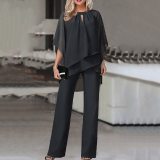 Women's Fashion Solid Color Loose Casual Irregular Two Piece Pants Set