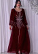 Women's Beaded Chiffon Puff Sleeve Dress With Belt