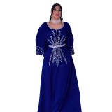 Women's Beaded Chiffon Puff Sleeve Dress With Belt