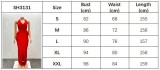 Elegant Women Flower Halter Slit Long Dress