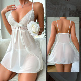 Women mesh See-Through pajamas Lace suspender nightdress sexy lingerie