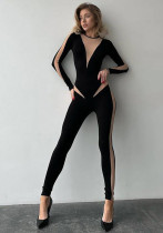 Autumn Women Fashion Sexy See-Through Round Neck Long Sleeve High Waist Slim Jumpsuit Autumn Women Fashion Sexy See-Through Round Neck Long Sleeve High Waist Slim Jumpsuit