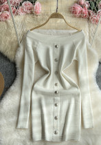 Women sexy Off Shoulder long-sleeved Bodycon sweater dress Women sexy Off Shoulder long-sleeved Bodycon sweater dress