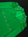 Plus Size Women Hollow Collar Beaded Party Formal Party Dresses