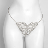 Women sexy sparkling diamond sexy body chain bikini thong sexy chest chain two-piece set
