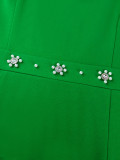 Plus Size Women Hollow Collar Beaded Party Formal Party Dresses