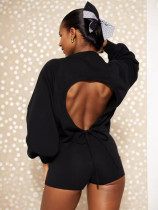 Women Casual Hoodies Long Sleeve Drawstring Backless Top Women Casual Hoodies Long Sleeve Drawstring Backless Top