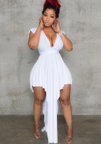 Women V Backless Irregular Sexy Dress