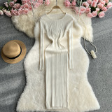 Women sexy Ribbed Bodycon Knitting dress