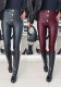 Women Pu-Leather Stretch Pants