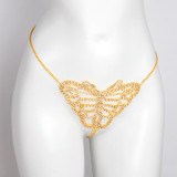 Women sexy sparkling diamond sexy body chain bikini thong sexy chest chain two-piece set
