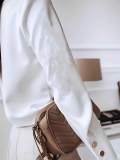 Women autumn Solid Stand Collar long-sleeved shirt