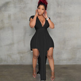 Women V Backless Irregular Sexy Dress