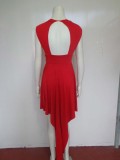 Women V Backless Irregular Sexy Dress