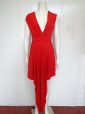 Women V Backless Irregular Sexy Dress