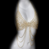 Women Style full diamond tassel body chain two-piece bikini chest chain belt accessories