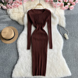 Women sexy Ribbed Bodycon Knitting dress