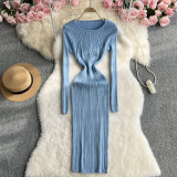 Women sexy Ribbed Bodycon Knitting dress